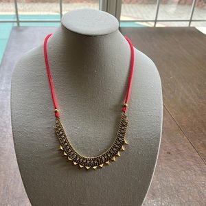 Mix media necklace adjustable